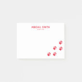 Cute Red Dog Paw Prints - Persoonlijk Post-it® Notes (Voorkant)