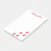 Cute Red Dog Paw Prints - Persoonlijk Post-it® Notes (Schuin)