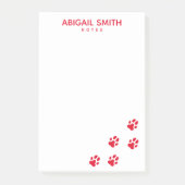 Cute Red Dog Paw Prints - Persoonlijk Post-it® Notes (Voorkant)