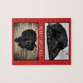 Cute Red Dog Puppy 2 Kerstmis met fotocollage Legpuzzel (Horizontaal)