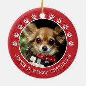 Cute Red Dog schildert Prins Lijst Kerstmis Keramisch Ornament (Achterkant)