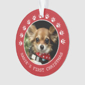 Cute Red Dog schildert Prins Lijst Kerstmis Ornament (voorkant)