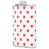 Cute Red Doodle Hearts White Classy Elegant 2022 Heupfles (Links)