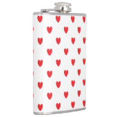 Cute Red Doodle Hearts White Classy Elegant 2022 Heupfles (Rechts)