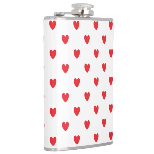 Cute Red Doodle Hearts White Classy Elegant 2022 Heupfles (Rechts)