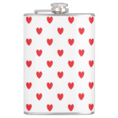 Cute Red Doodle Hearts White Classy Elegant 2022 Heupfles (Voorkant)