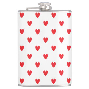 Cute Red Doodle Hearts White Classy Elegant 2022 Heupfles