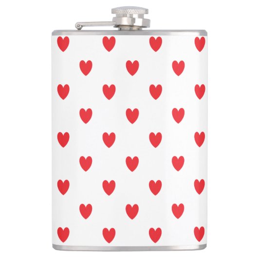 Cute Red Doodle Hearts White Classy Elegant 2022 Heupfles (Voorkant)