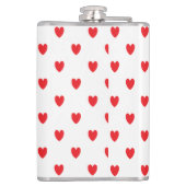 Cute Red Doodle Hearts White Classy Elegant 2022 Heupfles (Achterkant)