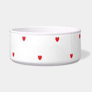 Cute Red Doodle Hearts White Classy Elegant Cool Voerbakje