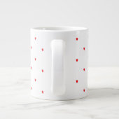 Cute Red Doodle Hearts White Classy Elegant Trendy Grote Koffiekop (Achterkant)