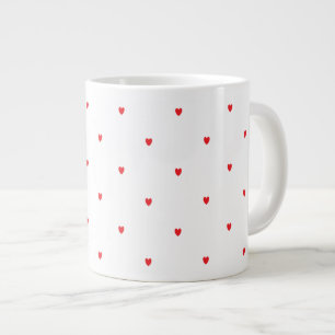 Cute Red Doodle Hearts White Classy Elegant Trendy Grote Koffiekop