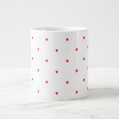 Cute Red Doodle Hearts White Classy Elegant Trendy Grote Koffiekop (Voorkant)