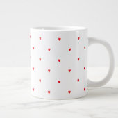 Cute Red Doodle Hearts White Classy Elegant Trendy Grote Koffiekop (Rechts)