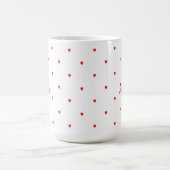Cute Red Doodle Hearts White Classy Monogram Name Koffiemok (Center)