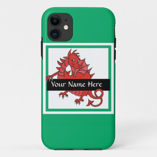 Cute Red Dragon iPhone 5/5s Hoesje aan Personalise (Achterkant)