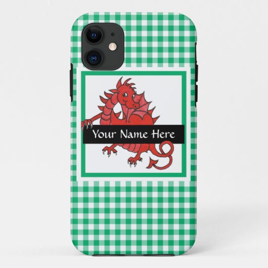 Cute Red Dragon iPhone 5/5s Hoesje aan Personalise (Achterkant)