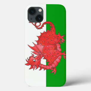 Cute Red Dragon over de groene en witte iPad mini- iPhone 13 Hoesje