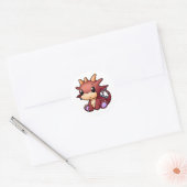 Cute Red Dragon Ronde Sticker (Envelop)