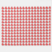 Cute Red Drawn Hearts Pattern Fleece Deken (Voorkant (Horizontaal))