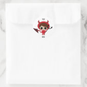 Cute red duivel kawaii boy sticker (Tas)