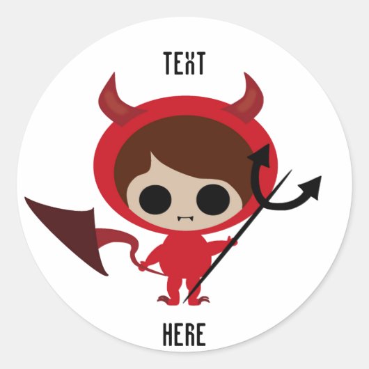Cute red duivel kawaii boy sticker (Voorkant)