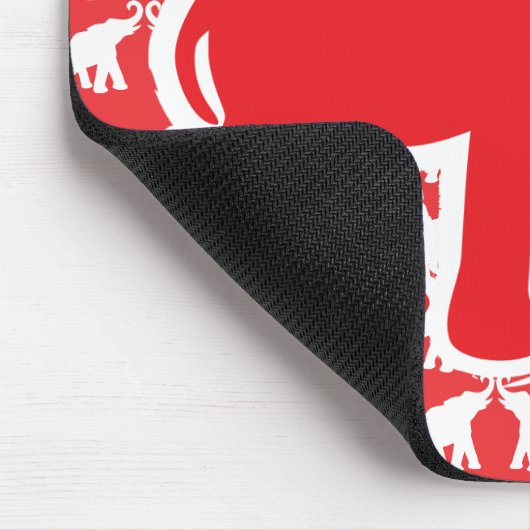 Cute red elephant mousepad muismat (Hoek)
