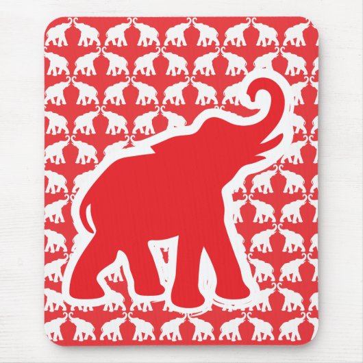 Cute red elephant mousepad muismat (Voorkant)