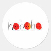 Cute Red en Black Ho Ho Ho Fun Kerstmis Ronde Sticker (Voorkant)