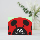 Cute Red en Black Ladybug Briefkaart (Staand voorkant)