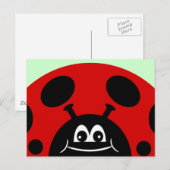 Cute Red en Black Ladybug Briefkaart (Voorkant / Achterkant)