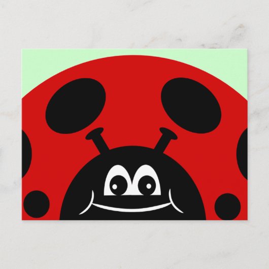 Cute Red en Black Ladybug Briefkaart (Voorkant)