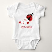 Cute Red en Black Ladybug/Ladybird Bodysuit (Voorkant)