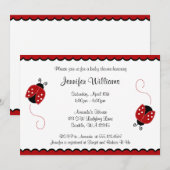 Cute Red en Black Ladybugs-Baby shower Kaart (Voorkant / Achterkant)