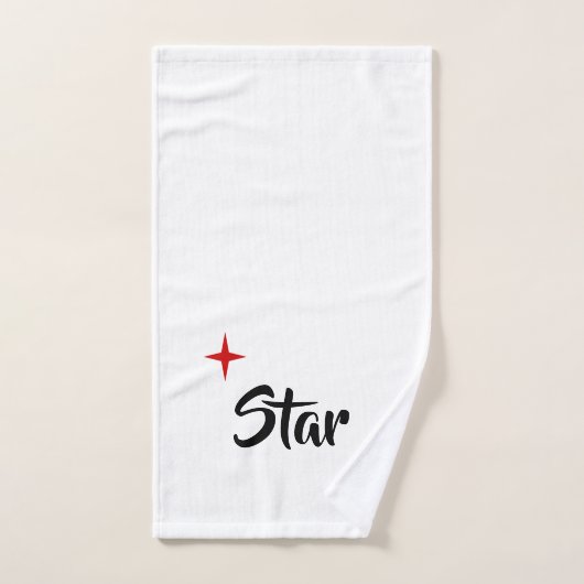 Cute Red en Black Star voor Divas Handdoek (Handdoek)