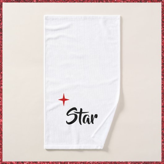 Cute Red en Black Star voor Divas Handdoek