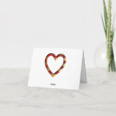 Cute Red en Gold Striped Hearts Valentijnsdag Feestdagen Kaart (Achterkant)