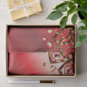 Cute Red en Gold Striped Hearts Valentijnsdag Tissuepapier (Geschenk)