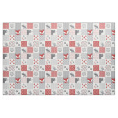 Cute Red en Gray Woodland Animals Patchwork Stof (Yard (91,4 cm))