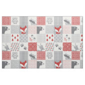 Cute Red en Gray Woodland Animals Patchwork Stof (Fat Quarter)