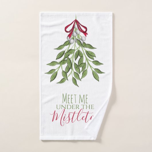 Cute Red en Green Botanical Kerstmis Bad Handdoek (Handdoek)