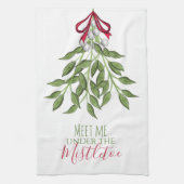 Cute Red en Green Botanical Kerstmis Theedoek (Verticaal)