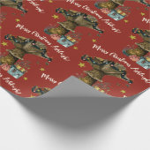 Cute Red en Green Mushroom met kerstmis - Aangepas Cadeaupapier (Hoek)