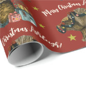 Cute Red en Green Mushroom met kerstmis - Aangepas Cadeaupapier (Rol Hoek)