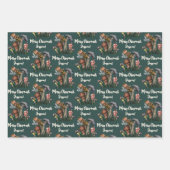 Cute Red en Green Mushroom met kerstmis - Aangepas Inpakpapier Vel (Voorkant 3)