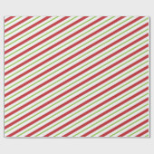 Cute Red en Green Peppermint Candy Cane Cadeaupapier (Vlak)