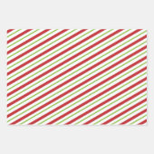 Cute Red en Green Peppermint Candy Cane Wrapping  Inpakpapier Vel (Voorkant 3)
