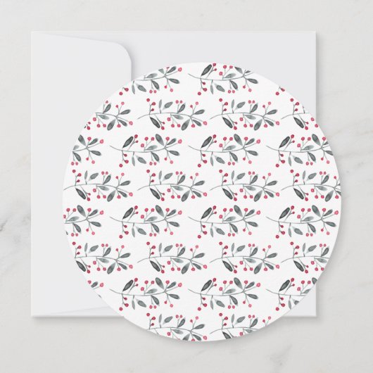 Cute Red en Green Waterverf Holly Kerstmis Wreater Kaart (Achterkant)