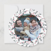 Cute Red en Green Waterverf Holly Kerstmis Wreater Kaart (Voorkant)