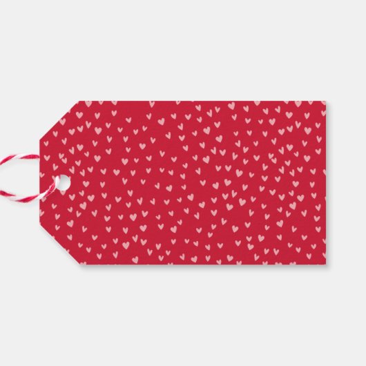 Cute Red en Roze Hearts Photo Valentijnsdag Cadeaulabel (Achterkant Horizontaal)